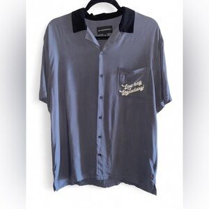 No Boundaries Casual Blue Button Down Shirt